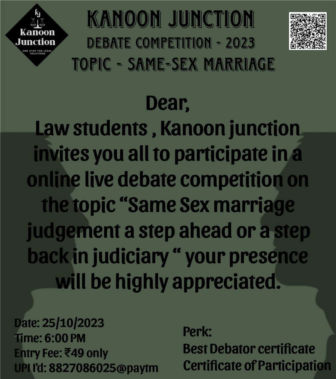 Live Debate Competition on Same-Sex Marriage Judgment - kanoonjunction.com